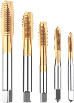 Lathe spiral pointed tap through hole threading