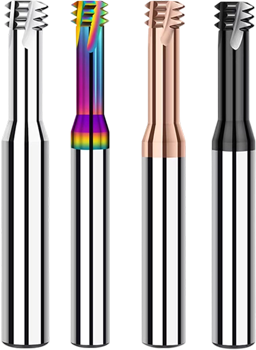Three tooth metric thread carbide end milling